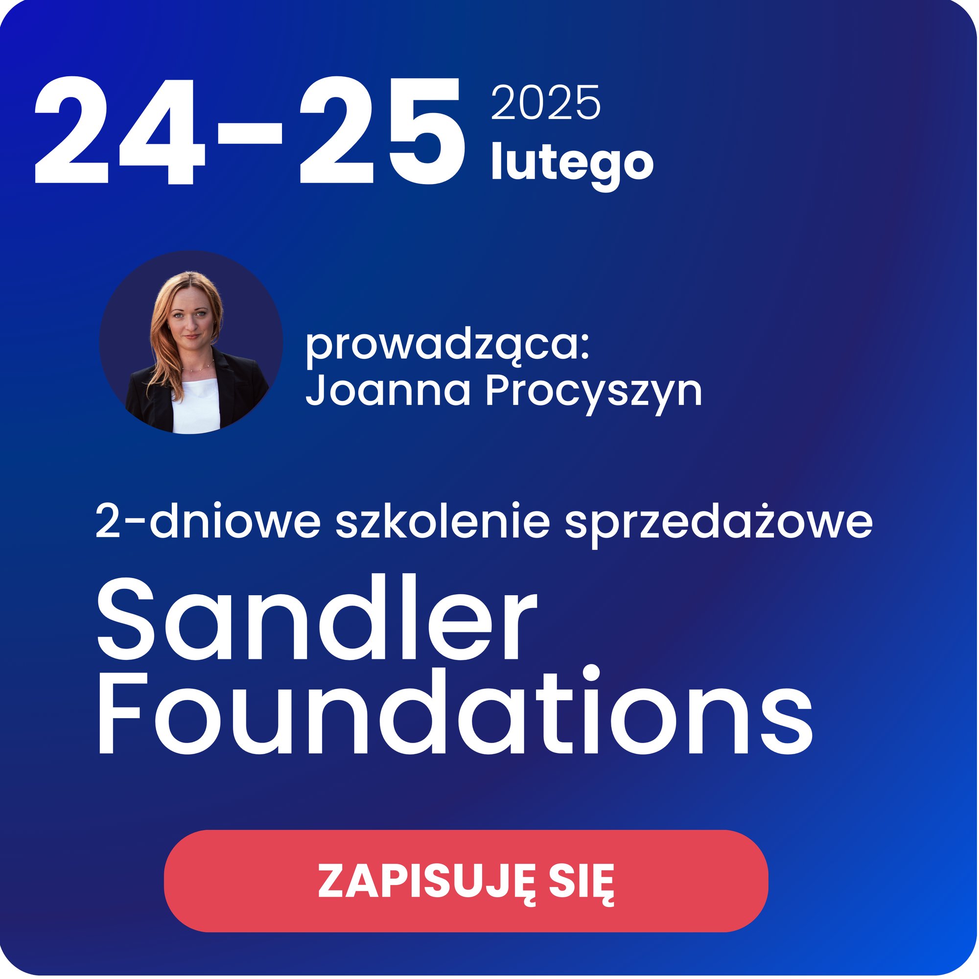 Szkolenie sprzedażowe w lutym Joanna Procyszyn